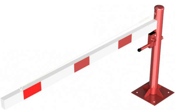 Schake Drehschranke - Schrankenbaum 100 x 50 mm ODD weiß | rot  - 2000 mm