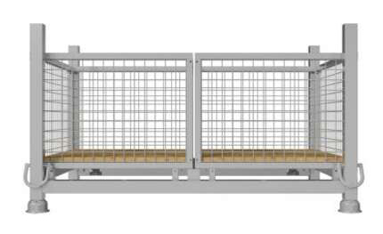 Schake Stapelpalette ST Gitterkorb - hawego Set 1 Palette mit 2 Stahlkorb-Modulen 0,70 x 0,78 x 0,53 m (SK-50115-2-H) Bild-01
