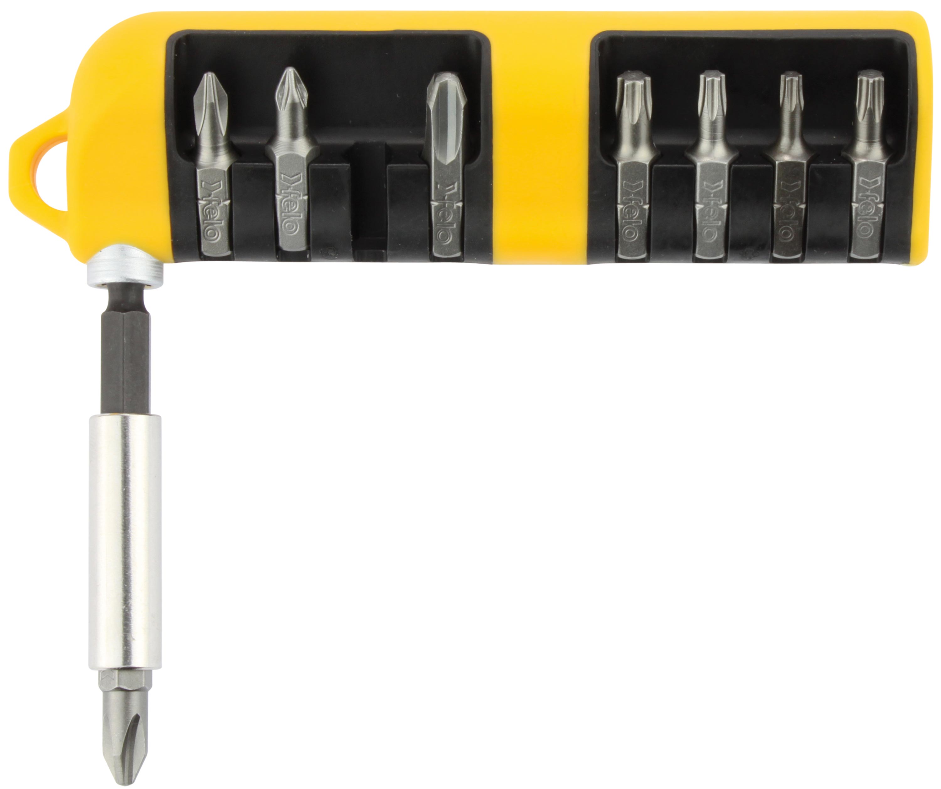 Felo Bit-Tool Satz 10-teilig Industrie SL | PZ | PH | T Bit Set - 1x Schlitz SL | 1x Kreuzschlitz PZ | 3x Kreuzschlitz PH | 3x Torx T | Bithalter | Case (FL-02080106) Bild-01