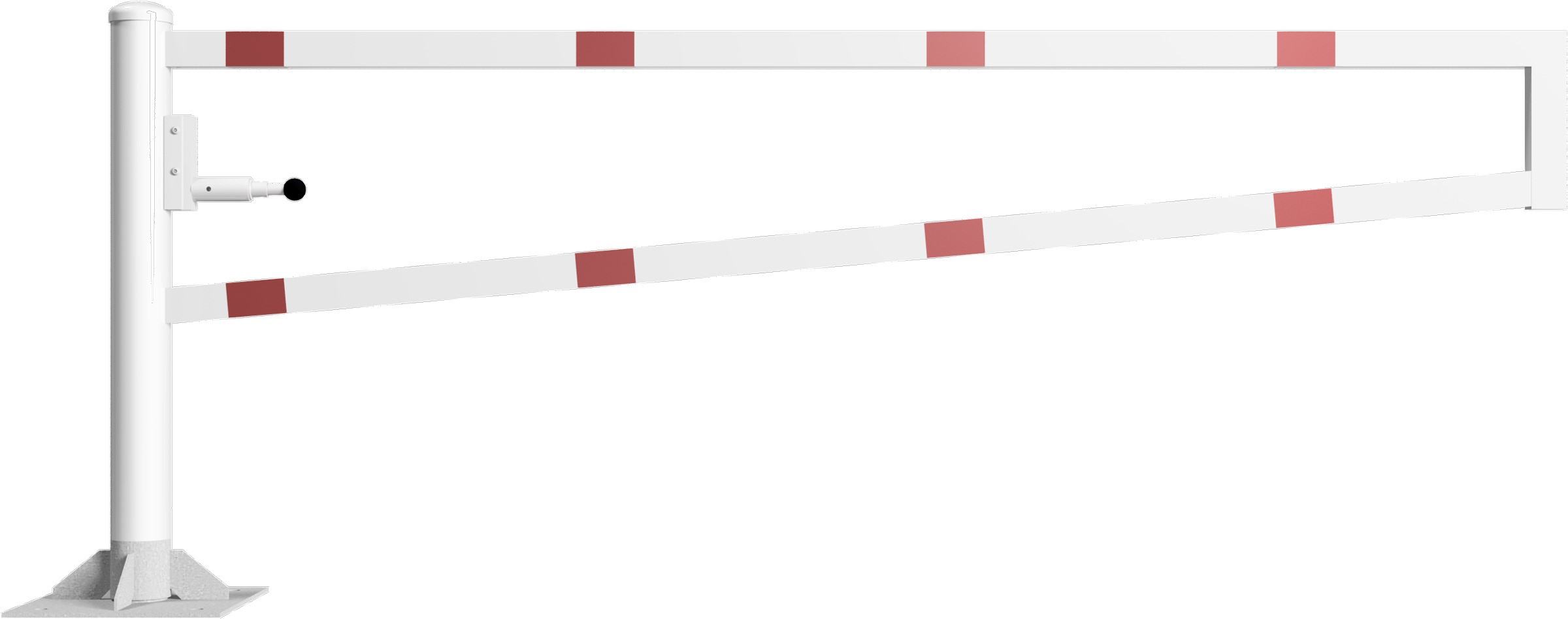Schake Drehschranke - Schrankenbaum 60 x 40 mm ODV weiß | rot - 2500 mm