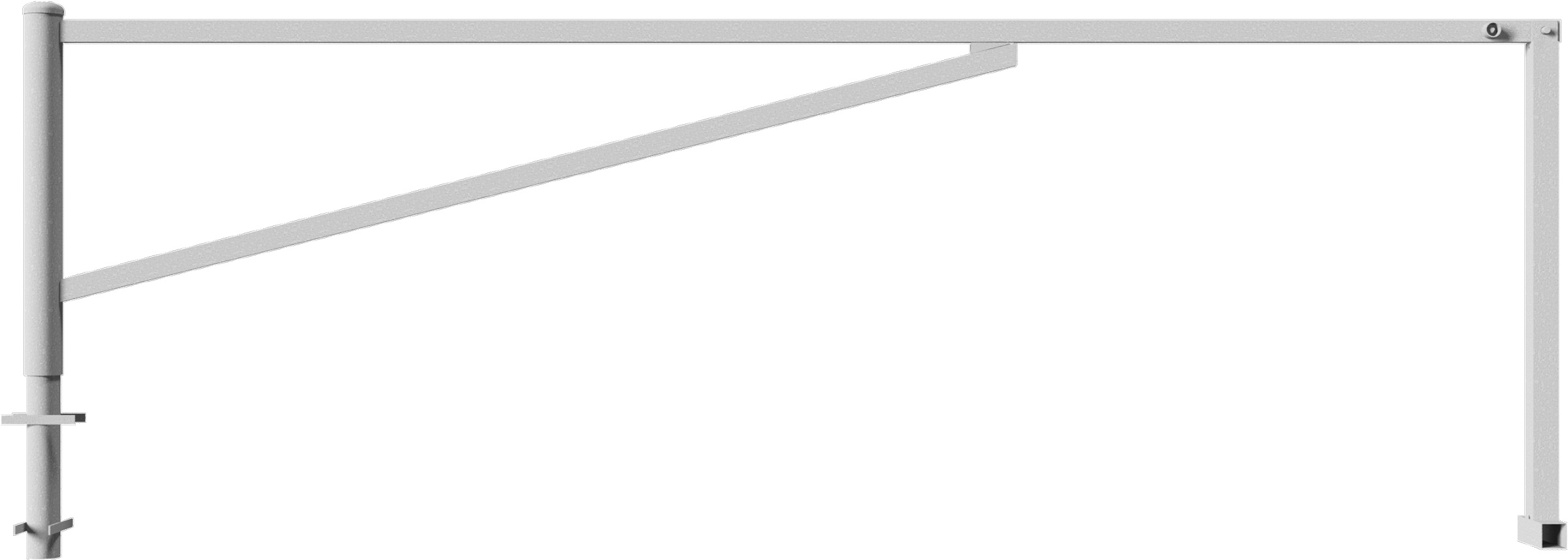 Schake Drehschranke mit 2 Auflagestützen - Schrankenbaum 60 x 40 mm OED verzinkt - 4000 mm