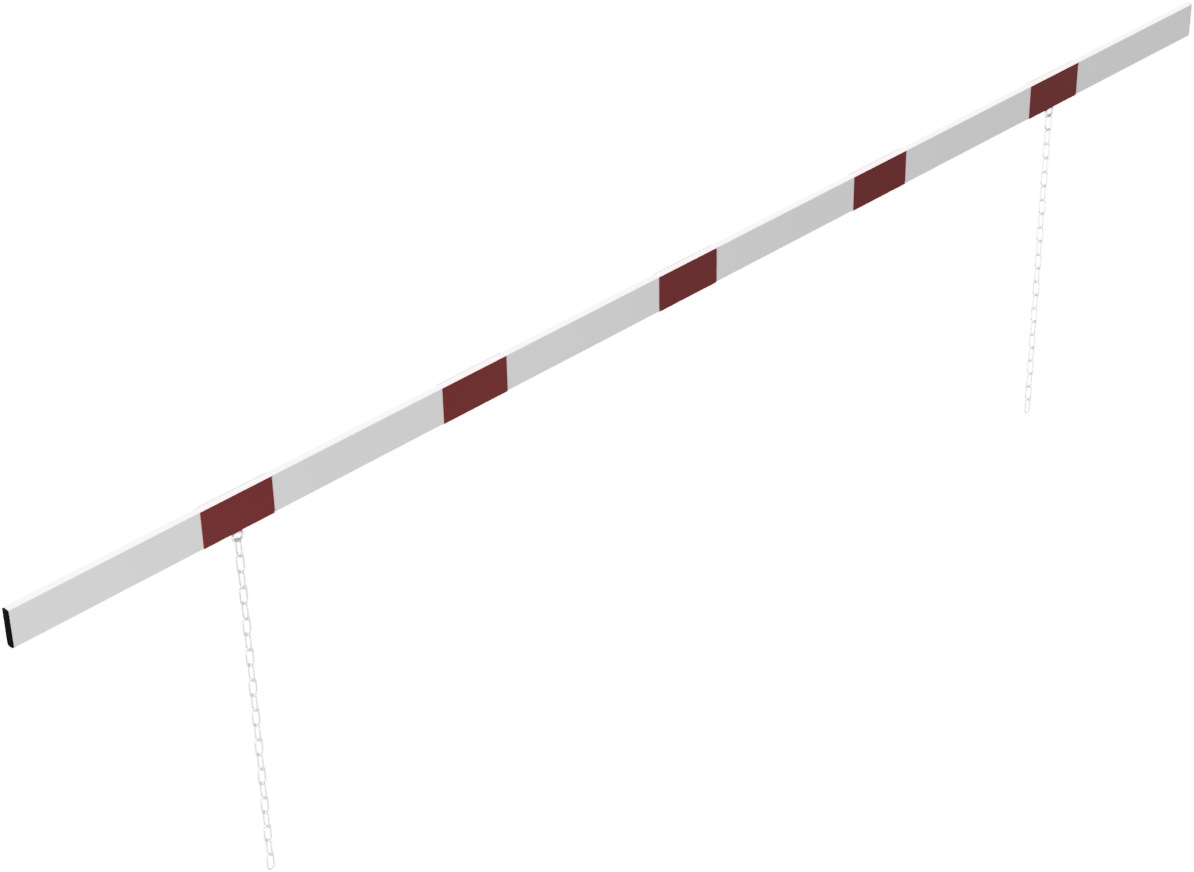 Schake Höhenbegrenzer Barriere 100 x 50 mm weiß | rot beidseitig reflektierend - 4000 mm Alubarriere mit seitlichen Schutzkappen und Stahlketten (SK-4217.40B) Bild-01
