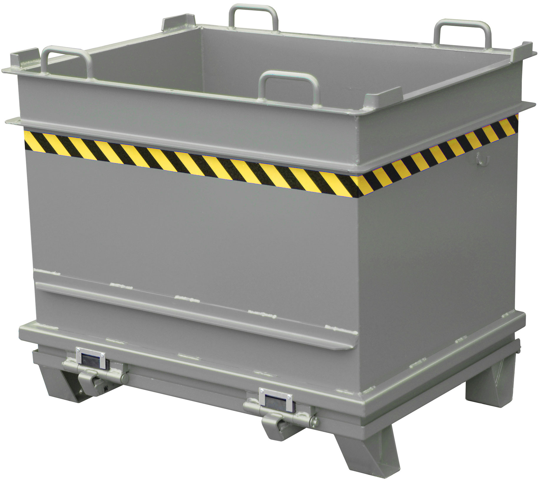 Bauer Klappbodenbehälter BC-1000 - RAL 7005 Transportbehälter 1000 Liter für Stapler - Container mit Klappboden mausgrau pulverbeschichtet (BA-4445-01-0000-5) Bild-01