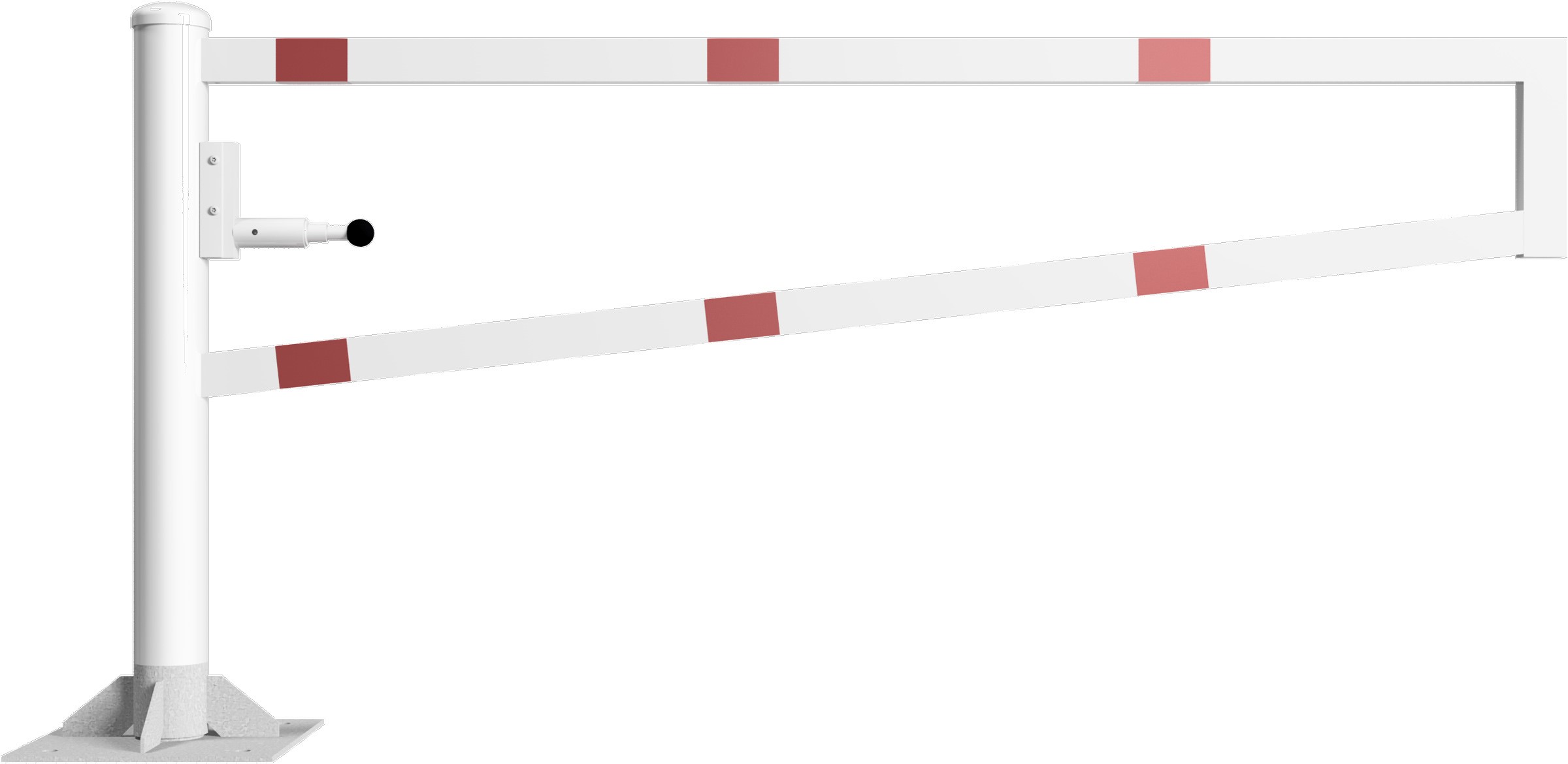 Schake Drehschranke - Schrankenbaum 60 x 40 mm ODV weiß | rot - 2000 mm
