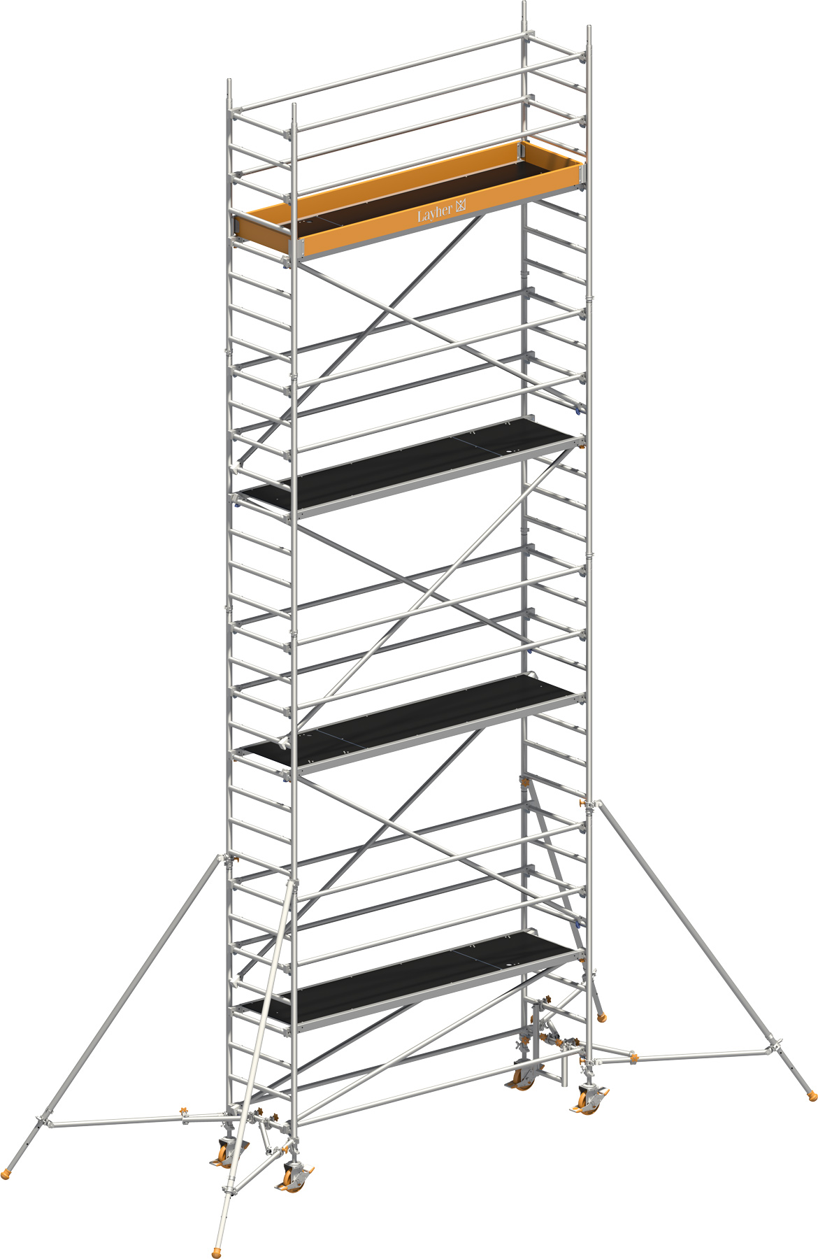 Fahrgerüst Layher Uni Standard P2 1401127 mit Stützen - Arbeitshöhe 9,20 m