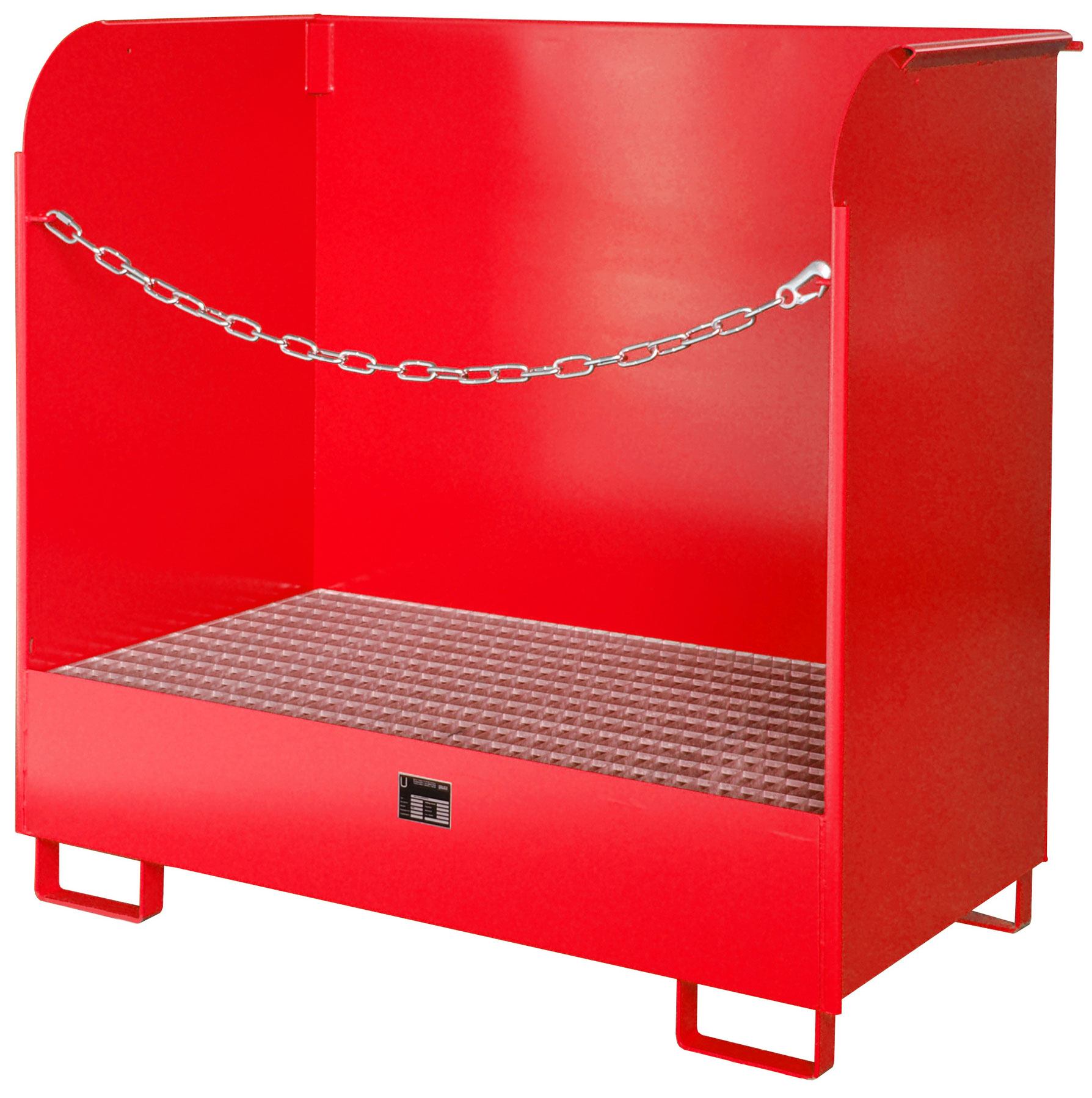 Bauer Gefahrstoffdepot Stahl GD-A - RAL 3000 Gefahrstoffschrank für innen feuerrot pulverbeschichtet mit Schutzwand - Gefahrstofflager für 2 Fässer 200 Liter (BA-4416-01-0000-2) Bild-01