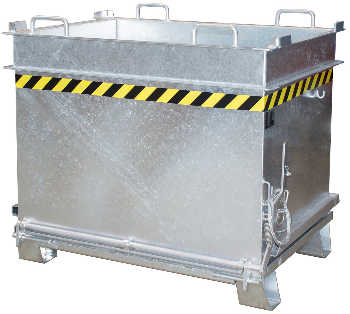 Bauer Klappbodenbehälter BC-1000 - verzinkt Transportbehälter 1000 Liter für Stapler - Container mit Klappboden Stahl verzinkt (BA-4445-01-0000-7) Bild-01