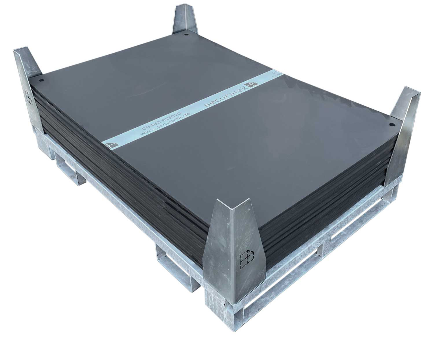 hawego Fahrplatten-Set e-tek MINI EVO 12 mm - 30 m² 20 Schutzmatten Standard 1500 x 1000 x 12 mm und Transportbox (HW-ET-MINI-EVO-SET20-11-ST400) Bild-01