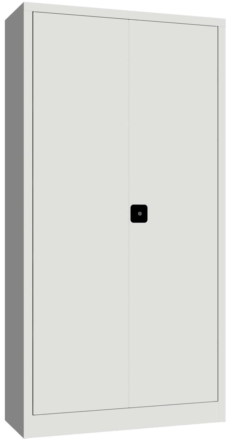 Pavoy Putzmittelschrank mit Vollblechtüren 1950 x 1000 x 400 mm - 5 Fachböden verzinkt - RAL 7035 Stahlschrank mit Fachböden 640 x 365 mm | Kleiderstange und Mitteltrennwand - Korpus lichtgrau | Türen lichtgrau | Böden verzinkt (PA-31313-100-400-735) Bild