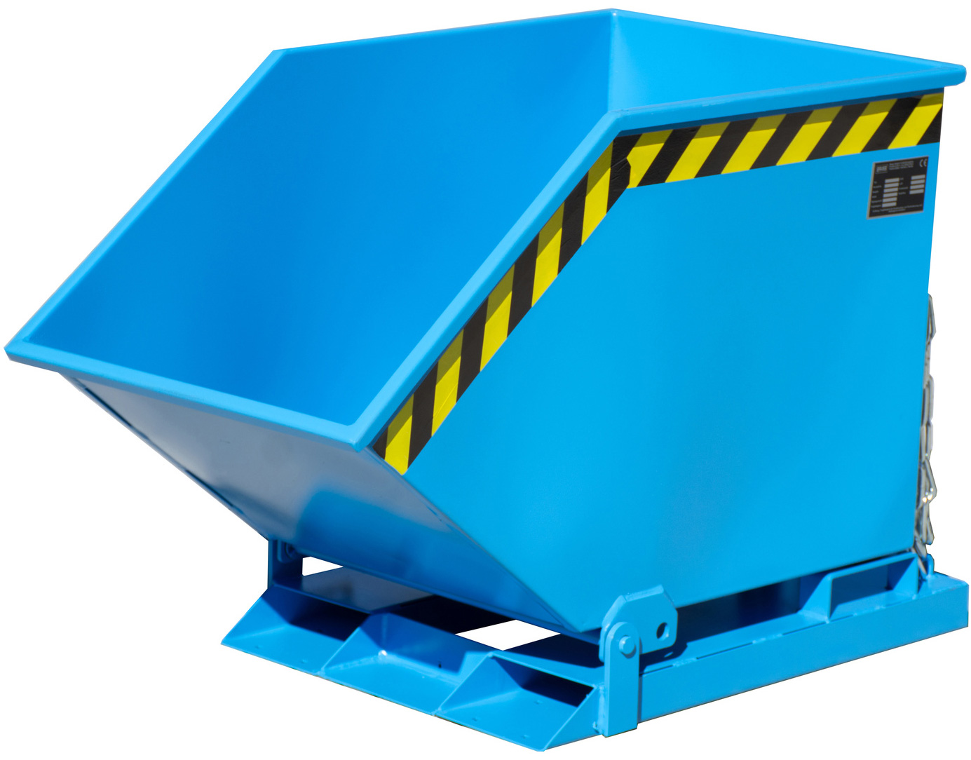 Bauer Muldenkipper KK-250 - RAL 5012 Kippmulde 250 Liter für Stapler - Schuttmulde lichtblau pulverbeschichtet (BA-4541-01-0000-3) Bild-01