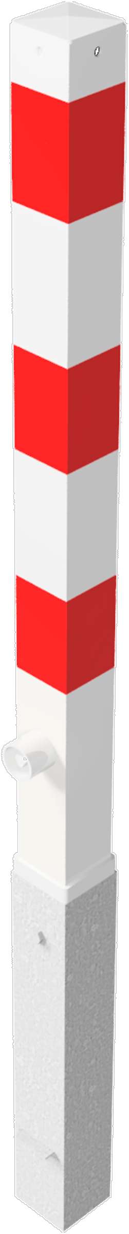 Schake Absperrpfosten HD 70 x 70 mm mit 1 Öse weiß | rot