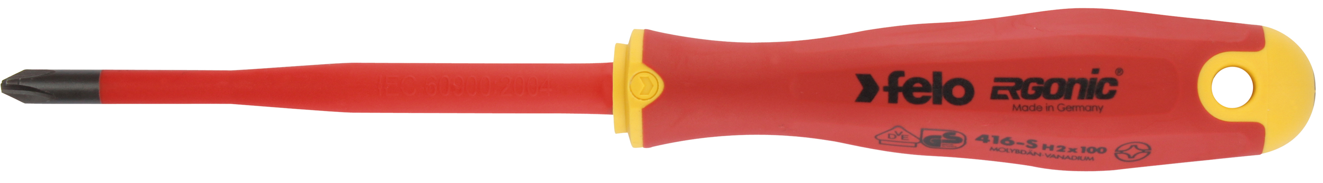 Felo Schraubendreher ERGONIC VDE E-Slim 416 Kreuzschlitz H 2 x 100 mm