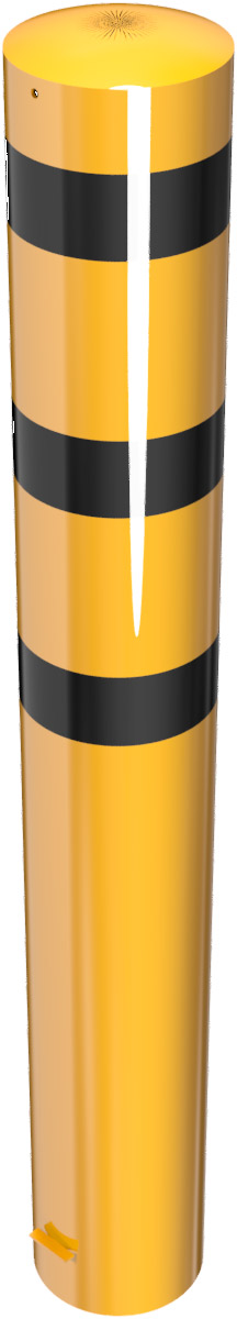 Schake Stahlrohrpoller OE Ø 273 mm gelb | schwarz - 2,00 m Pfosten ortsfest zum Einbetonieren (SK-40272BG) Bild-01