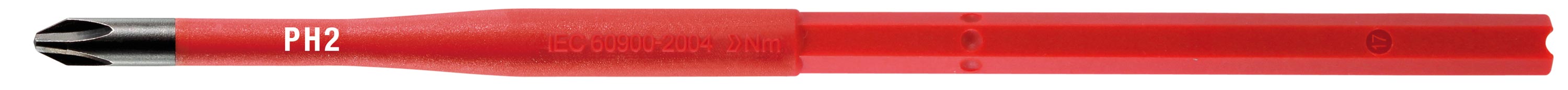 Felo Drehmoment Schraubendreher Nm VDE slim Wechselklinge Kreuzschlitz H 2 x 170 mm Kreuzschlitz PlusMinus H Schraubendreher Wechselklinge | Einsatzbereich 0,6 - 5,4 Nm - Serie 100 VDE slim (FL-10620394) Bild-01