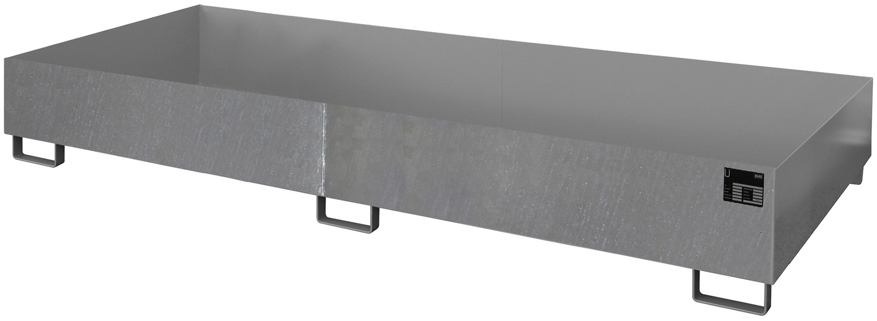 Bauer Regalwanne Stahl RW 3300-2 - verzinkt Auffangbehälter ohne Gitterrost für Regalfeldlänge 3300 mm - Stahlwanne verzinkt mit 540 Liter Auffangvolumen (BA-4518-74-0000-7) Bild-01