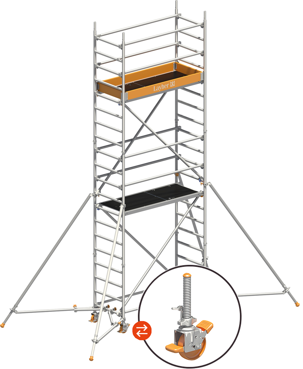 Rollgerüst Layher Uni Leicht P2 hawego 1403224 - AH 6,30 m