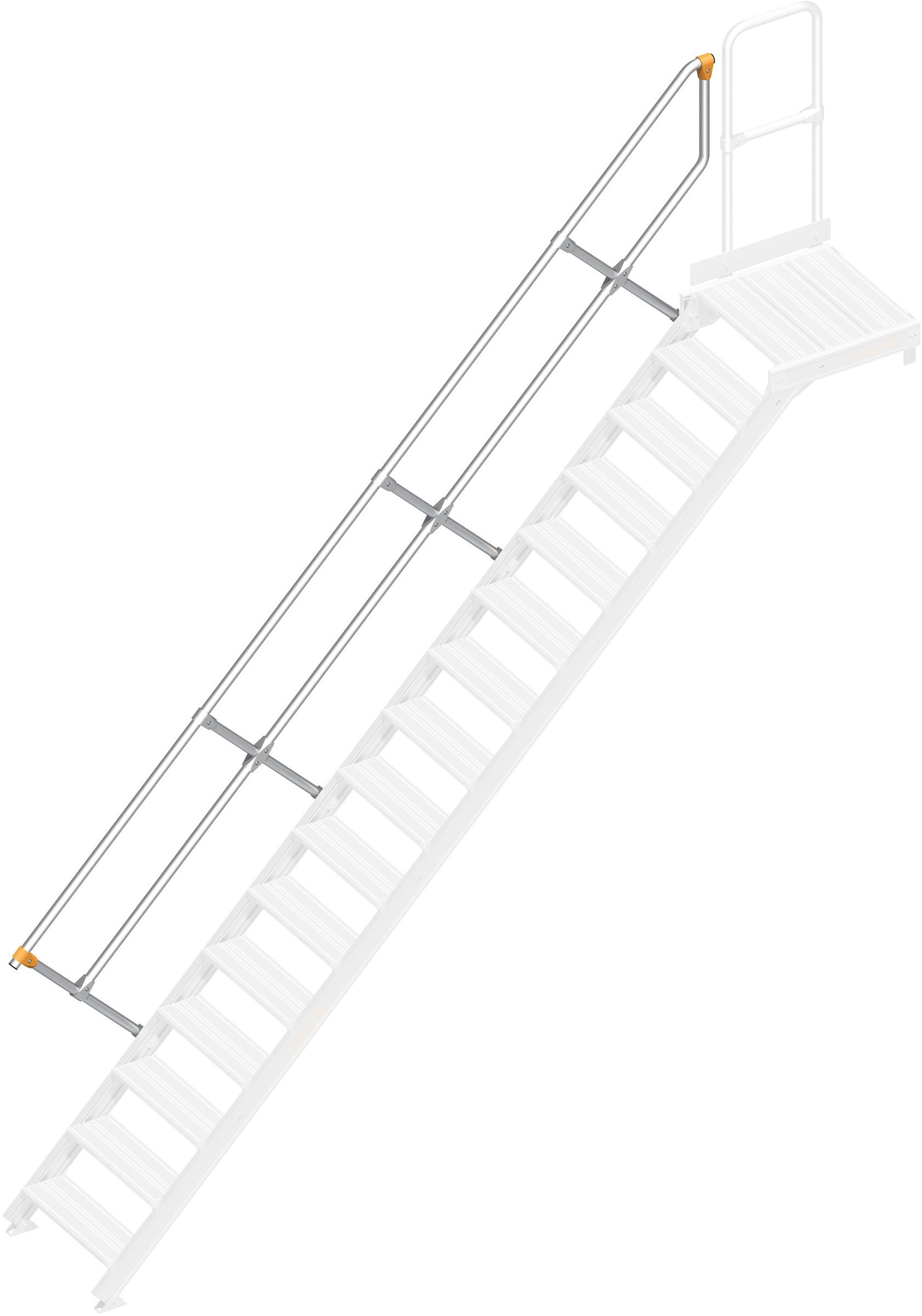 Layher Handlauf Plattformtreppe | Überstieg 45° 16 Stufen