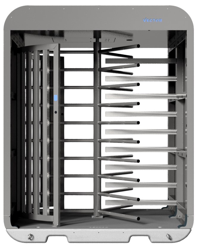 Schake Vector V-Turnstile-Guard verzinkt - mechanisch - Bauzaunmodul Drehkreuztunnel mobil zur Geländesicherung - Stahl verzinkt - Bedienung mechanisch (SK-VPDT22VMB0343) Bild-01