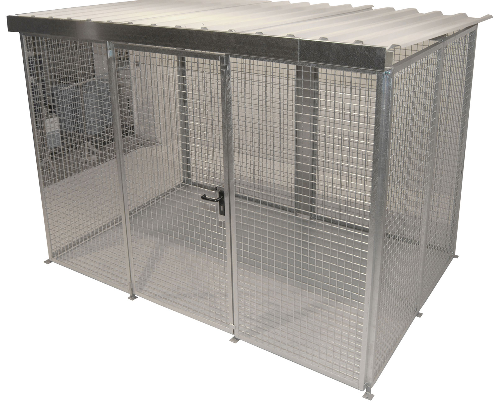 Bauer Gasflaschen-Container Stahl GFC-M5|D Gasflaschenlager für 104 Flaschen Ø 230 mm - mit Dach - Stahl verzinkt (BA-4477-12-0000-7) Bild-01