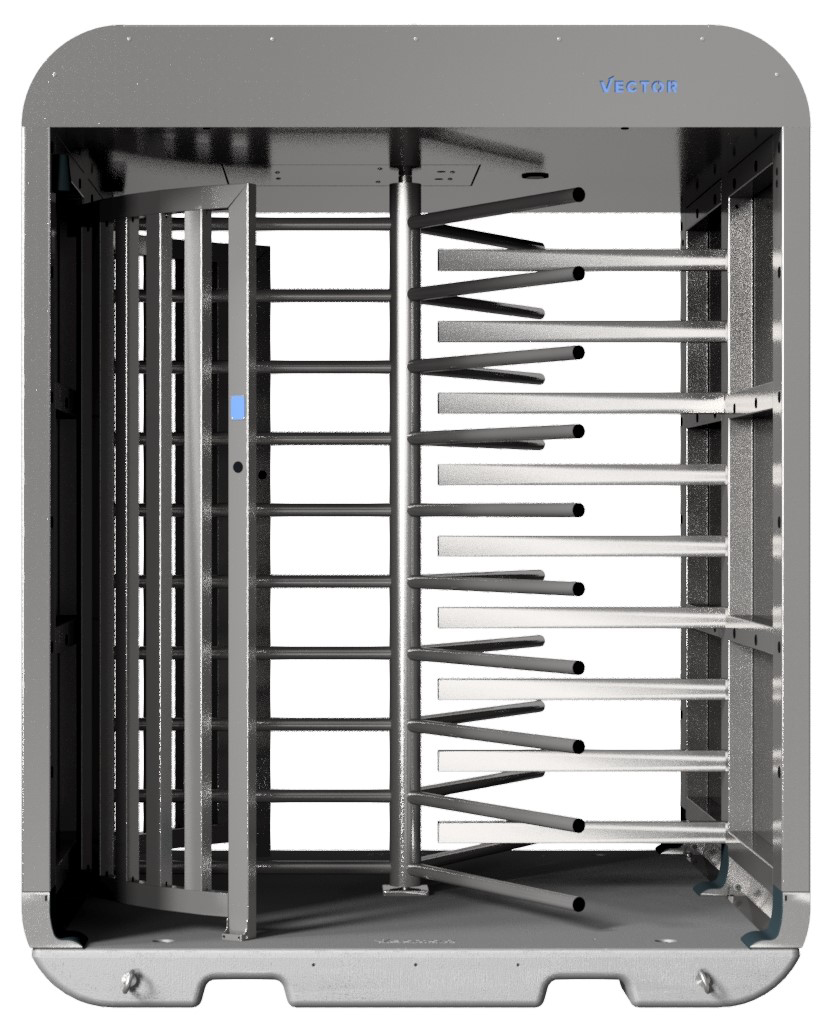 Schake Vector V-Turnstile-Guard verzinkt - mechanisch - Doppelstabzaunmodul Drehkreuztunnel mobil zur Geländesicherung - Stahl verzinkt - Bedienung mechanisch (SK-VPDT22VMD0344) Bild-01