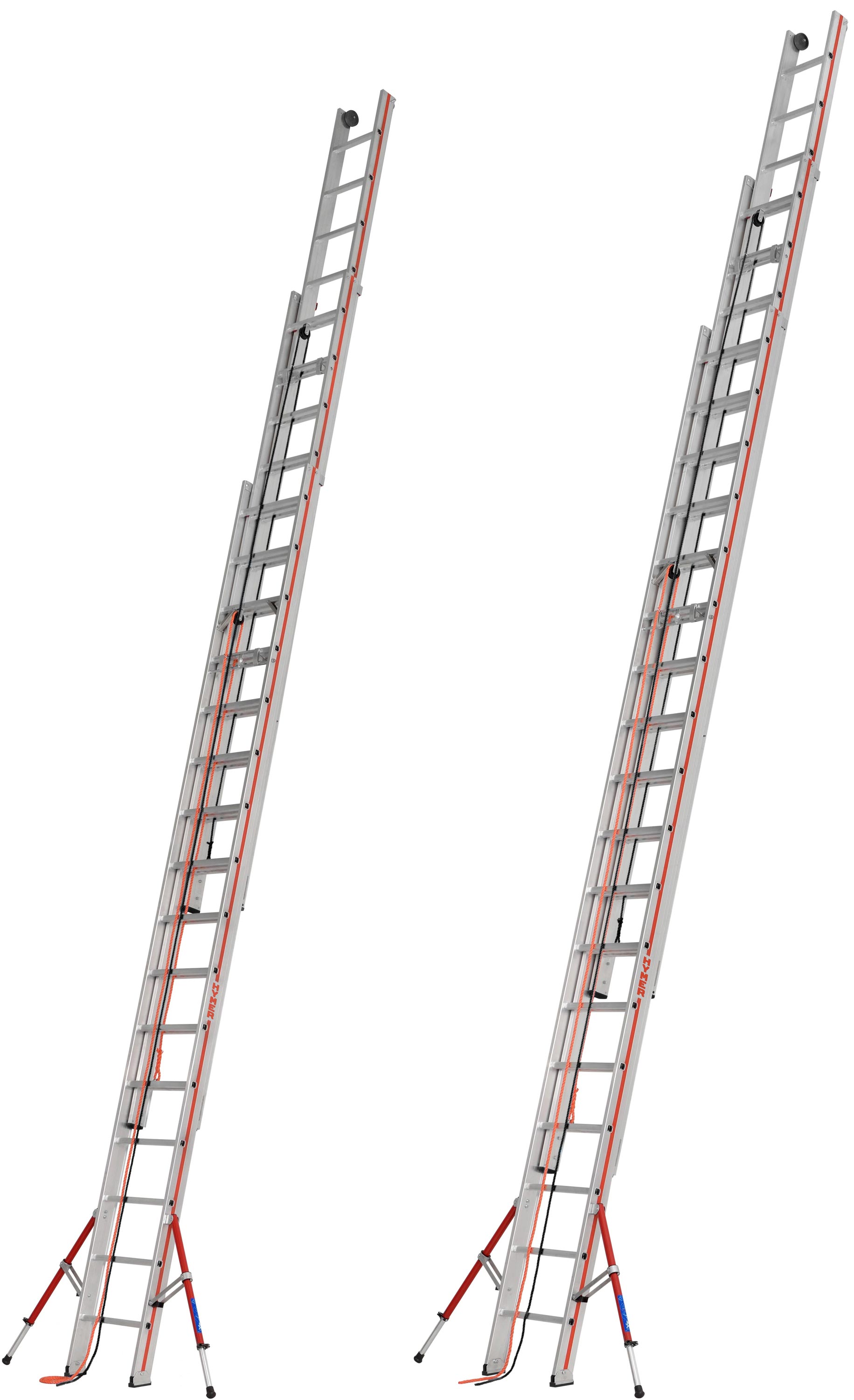 Hymer Seilzugleiter 3-teilig SC 60 Alu 3x14 - 3x18 Sprossen Leiter mit ausklappbaren Auslegern - Profiprogramm (HY-C-626142) Bild-01