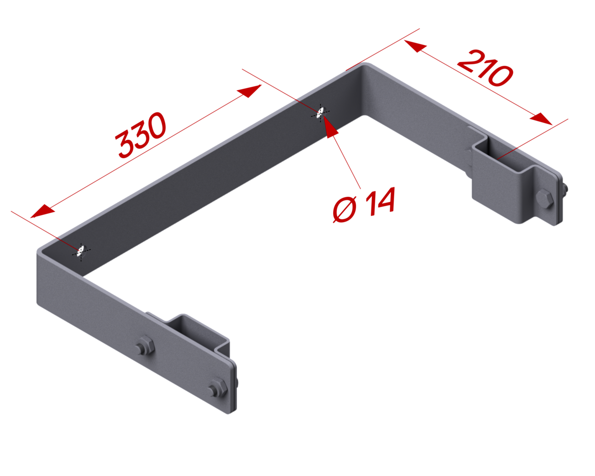Hymer Steigleiter Alu Wandhalter Stahl U-Form starr 210 mm