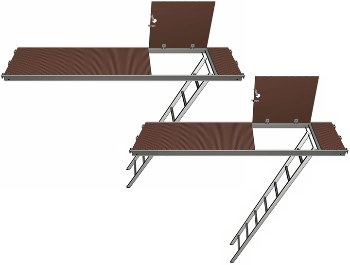 Layher U-Robust-Durchstieg 0,61 m mit integrierter Etagenleiter - Deckel versetzt