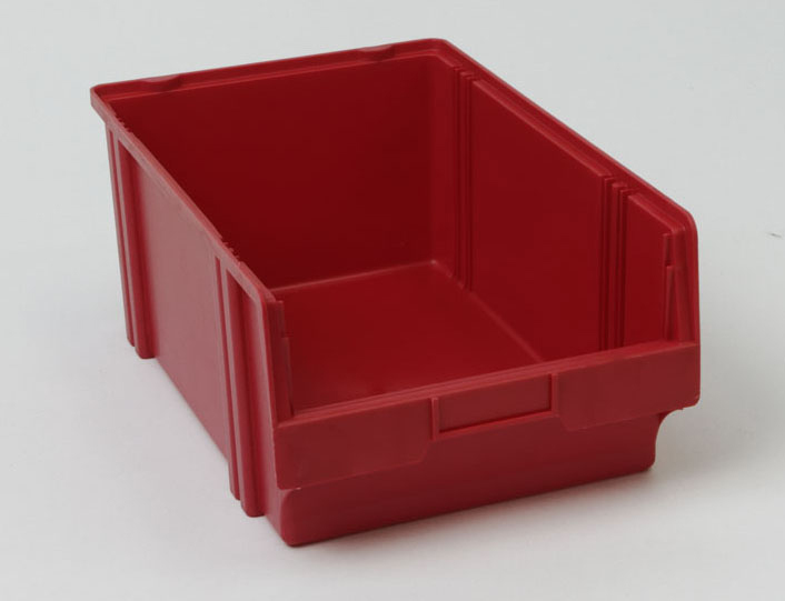 Regalwerk BERT Sichtlagerkasten Größe 2 rot Kasten aus hochwertigem Polystyrol (RW-B9-13101-ROT) Bild-01