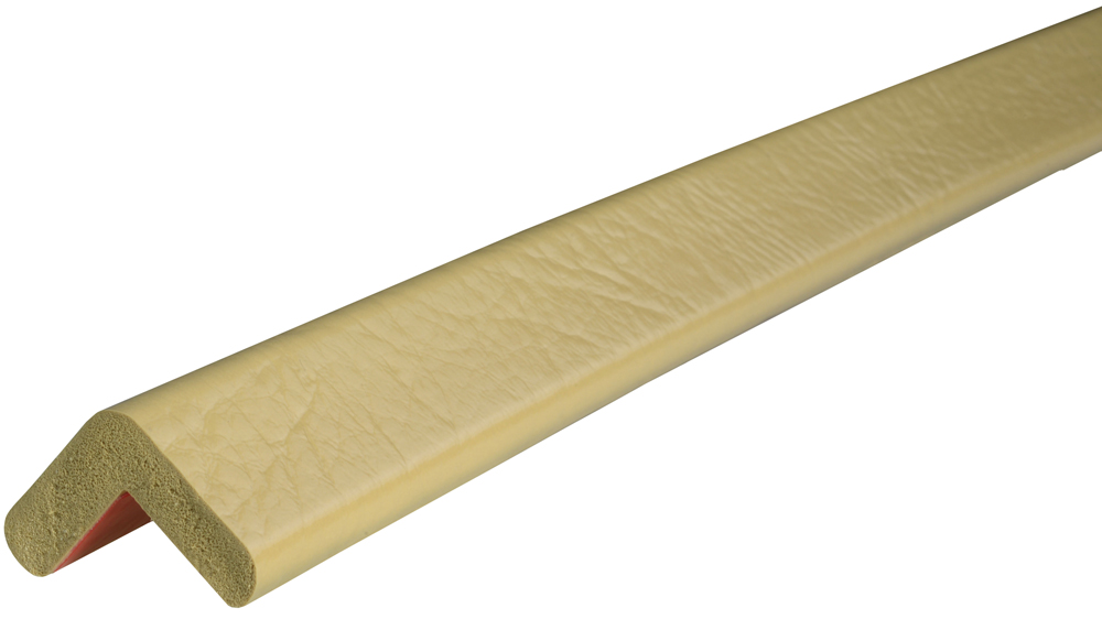 Knuffi Eckschutzprofil Typ E 26 x 26 mm beige PU - 1,00 m Standard Warnschutz Profil L-Winkel aus Polyurethan - Eckprofil einfarbig mit selbstklebenden Kanten (SM-PE-900205) Bild-01