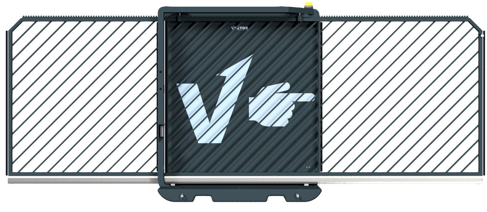 Schake Vector V-Gate-Simple tiefschwarz - Lichtschranke Schiebetor mobil mit Plattform zur Geländesicherung - RAL 9002 pulverbeschichtet mit Lichtschranke (SK-VPSE23SOO0315) Bild-01