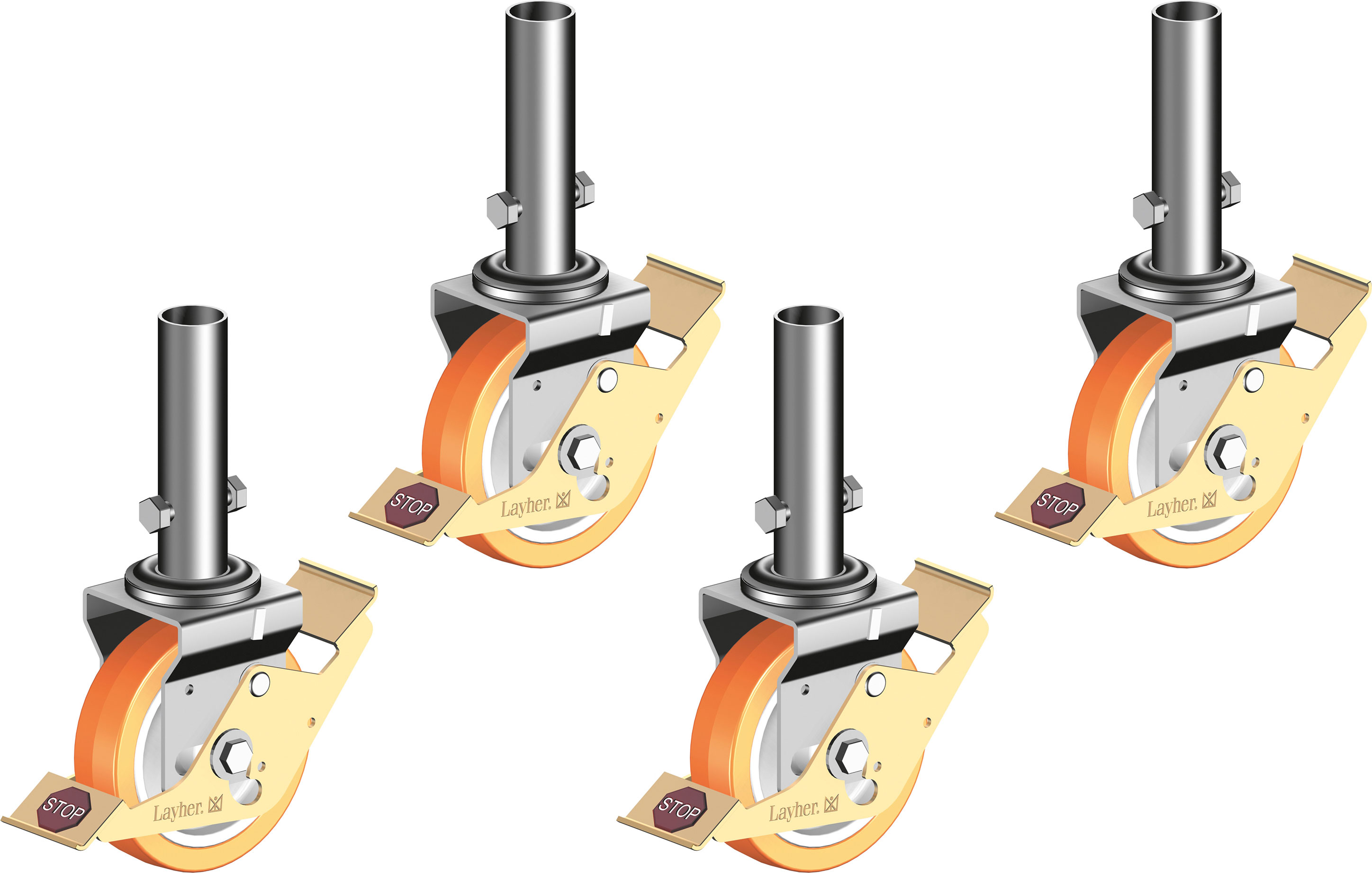 Layher Fahrgerüst Lenkrolle 400 mit Polyurethanbelag - 4er Set
