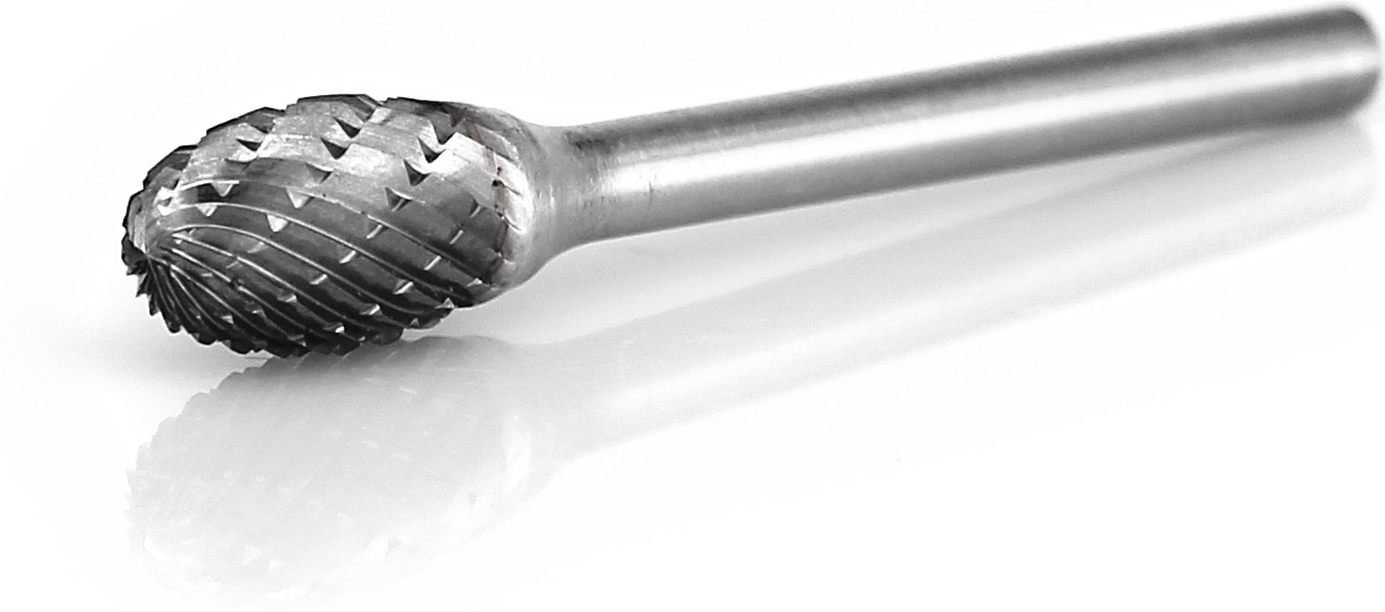 procut Hartmetallfrässtift Tropfenform TRE E30508-6 Schaft-∅ 3 mm - Kopf-∅ 5 mm - Kreuzverzahnung (PC-E30508-6) Bild-01