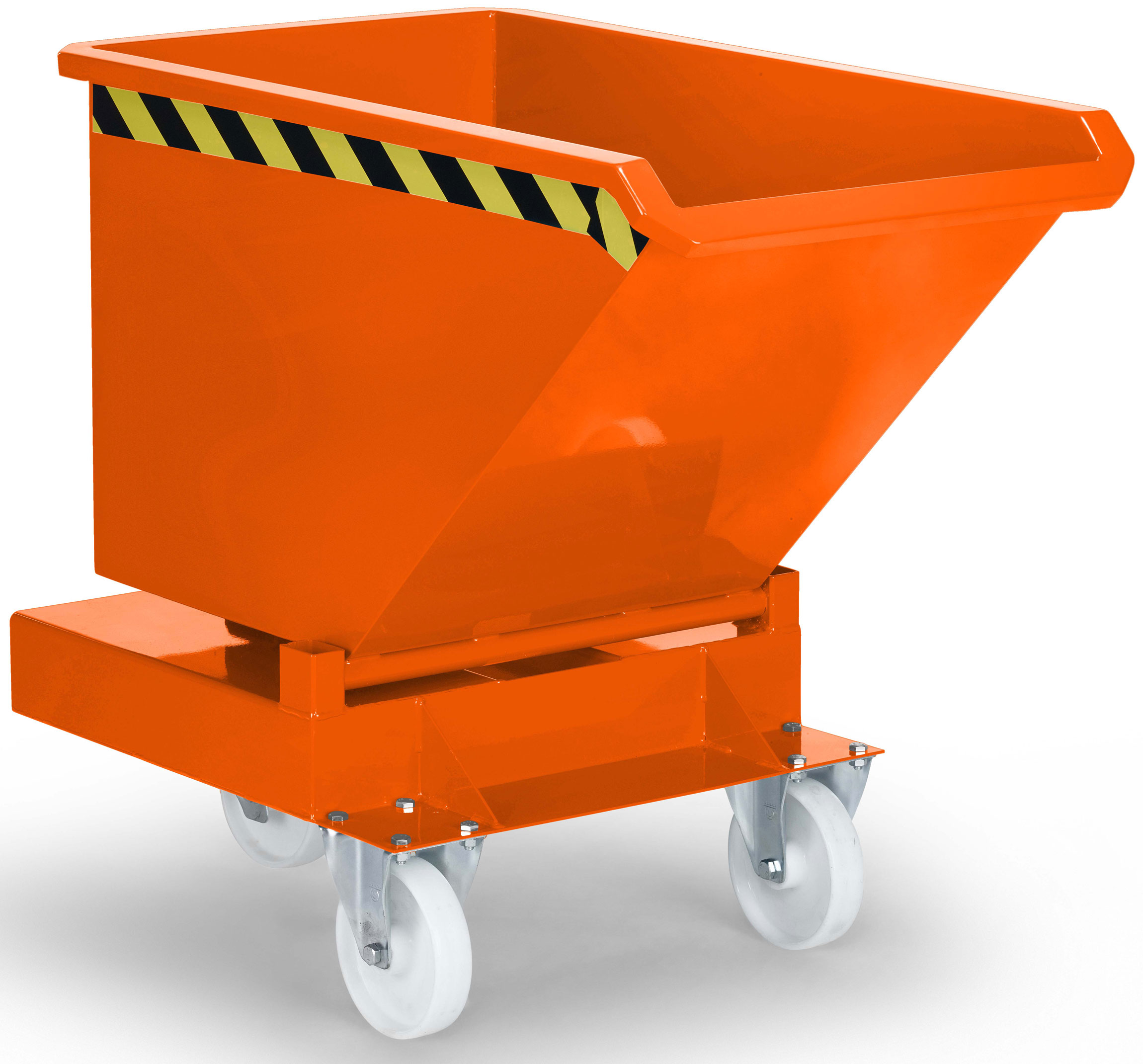 RR Industrietechnik Kastenwagen RKW-DST 20 - RAL 2004 Transportbehälter 200 Liter für Deichselstapler - Schüttgutbehälter mit Rollen reinorange pulverbeschichtet (RR-120100057) Bild-02