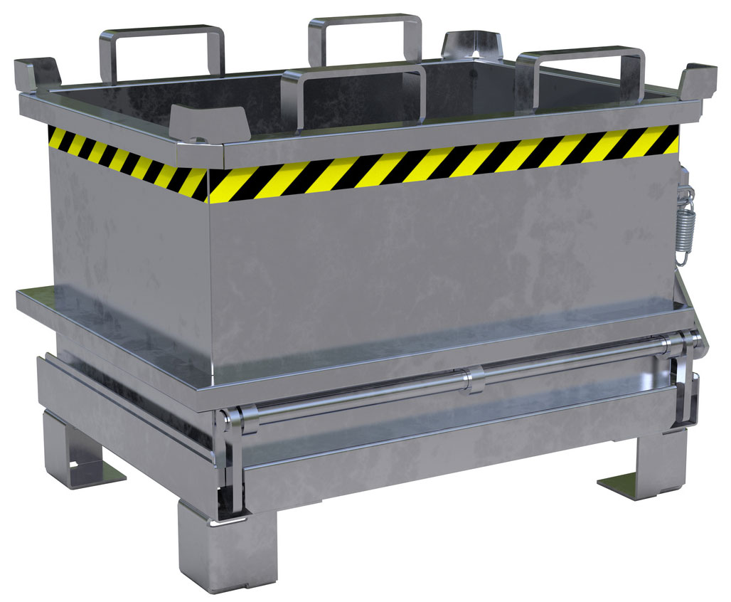 Bauer Mini-Klappbodenbehälter MSB-150 - verzinkt Transportbehälter 130 Liter für Stapler - Container mit Klappboden Stahl verzinkt (BA-4417-10-0000-7) Bild-01