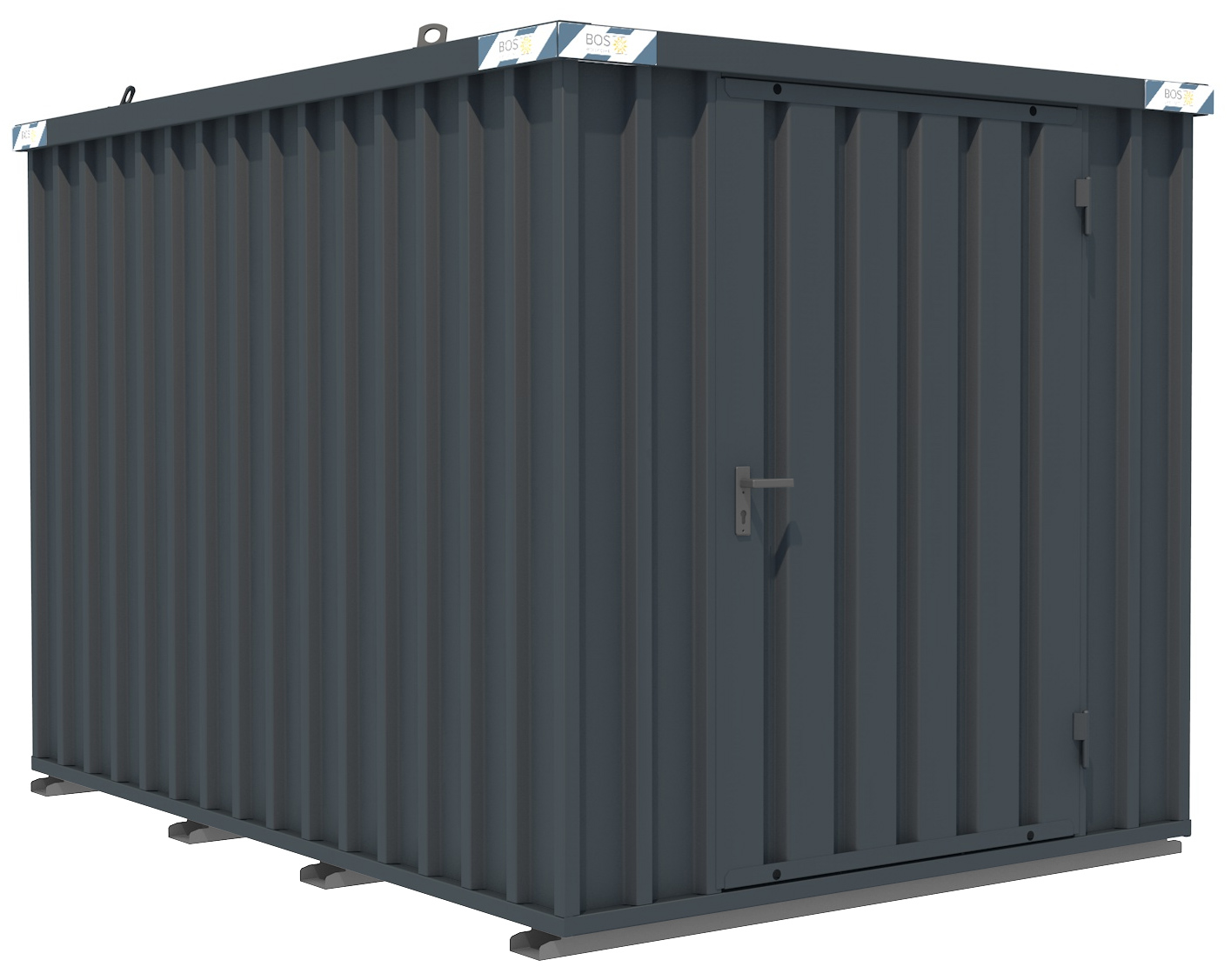 BOS Metallgerätehaus hawego PLUS 3100 x 2100 x 2100 mm anthrazitgrau - 1-flügelige Tür auf 2 m Seite Gartenhaus mit Tür 1150 x 1890 mm - pulverbeschichtet RAL 7016 - inkl. umfangreichem Zubehör (BOS-SC3000-3x2-SE-HP7016) Bild-01