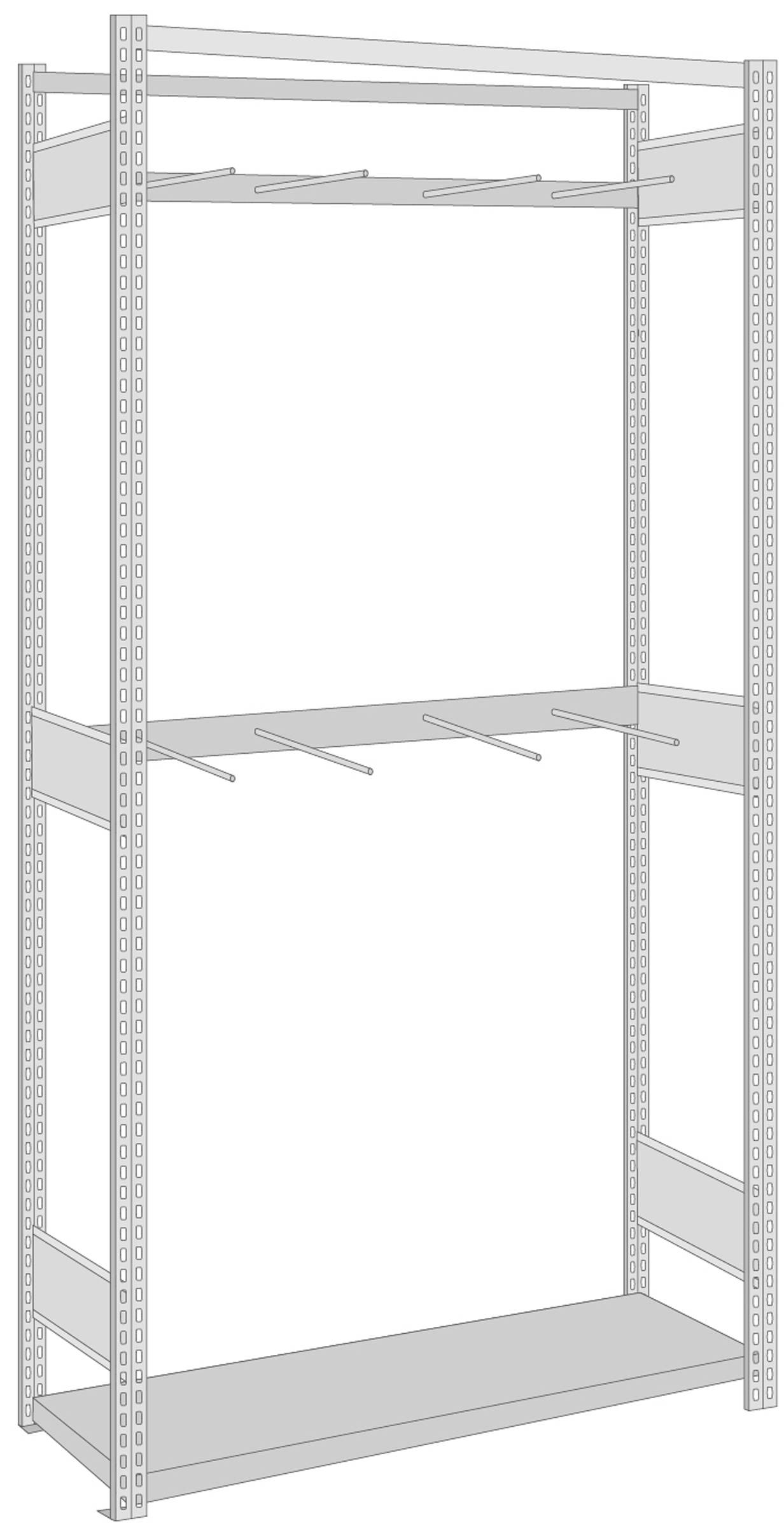 Regalwerk BERT Langgutregal Grundfeld 2000 x 1005 x 500 mm