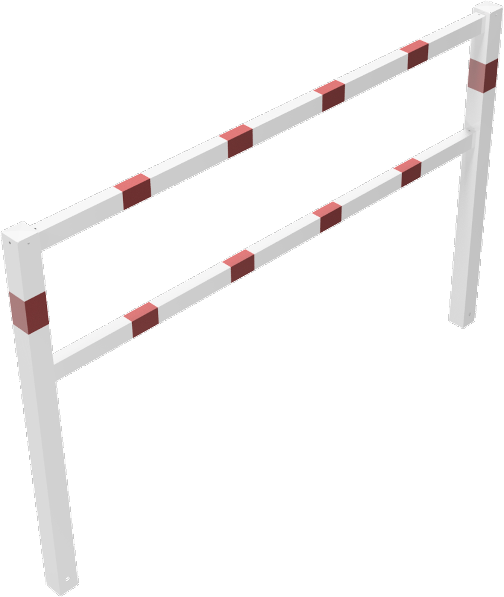 Schake Wegesperre Stahl mit Knieholm OE 70 x 70 mm weiß | rot - 2000 x 1200 mm