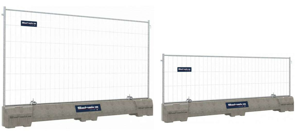 Schake Betonleitschwelle - Mobilzaun Set 2,00 m hoch Betonbarriere für individuelle Absperrung- verschiedene Ausführungen (SK-C-3F1035-SET1L) Bild-01
