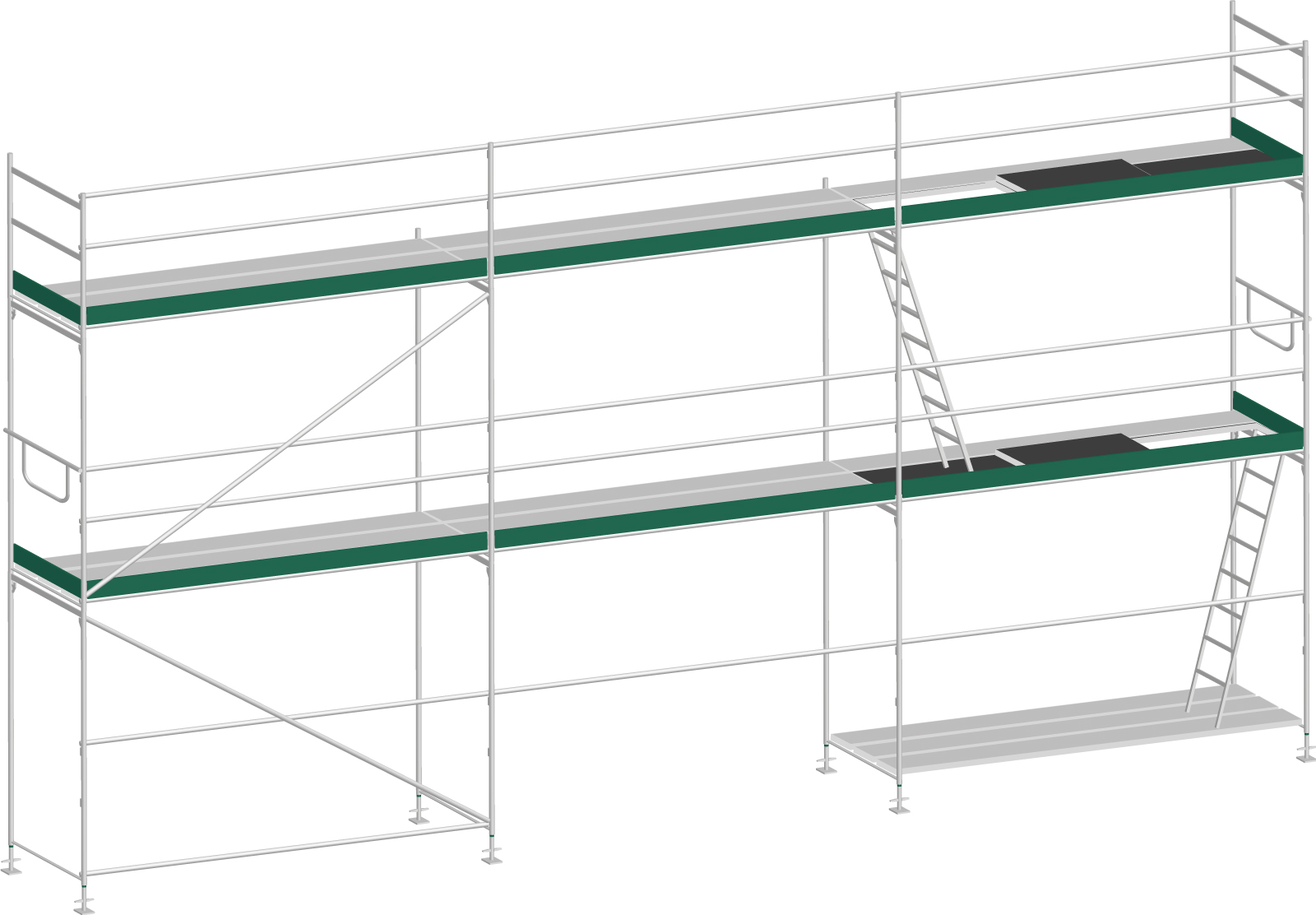 MJ Gerüst UNI 70 Stahl mit Stahlboden 56 m² - 9,00 x 6,20 m
