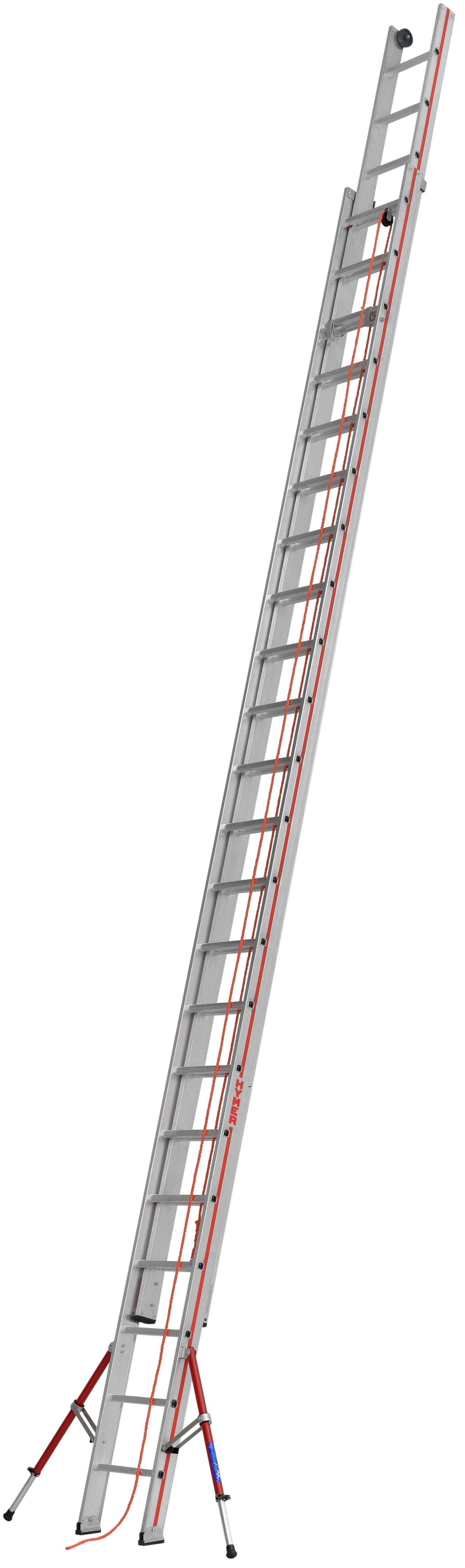 Hymer Seilzugleiter 2-teilig SC 60 Alu 2x22 Sprossen Leiter mit ausklappbaren Auslegern - Profiprogramm (HY-605144) Bild-01