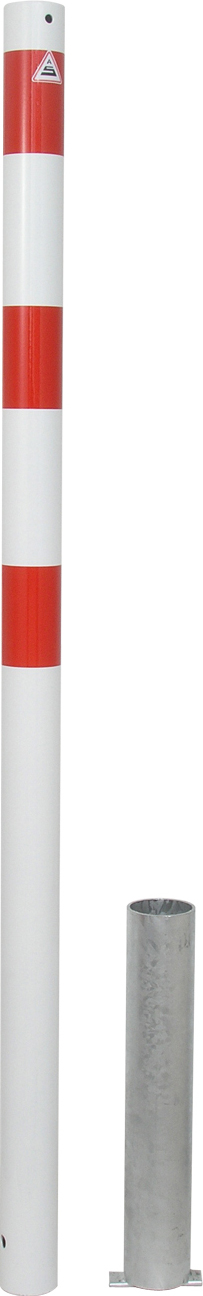 Schake Absperrpfosten H Ø 60 mm ohne Öse weiß | rot