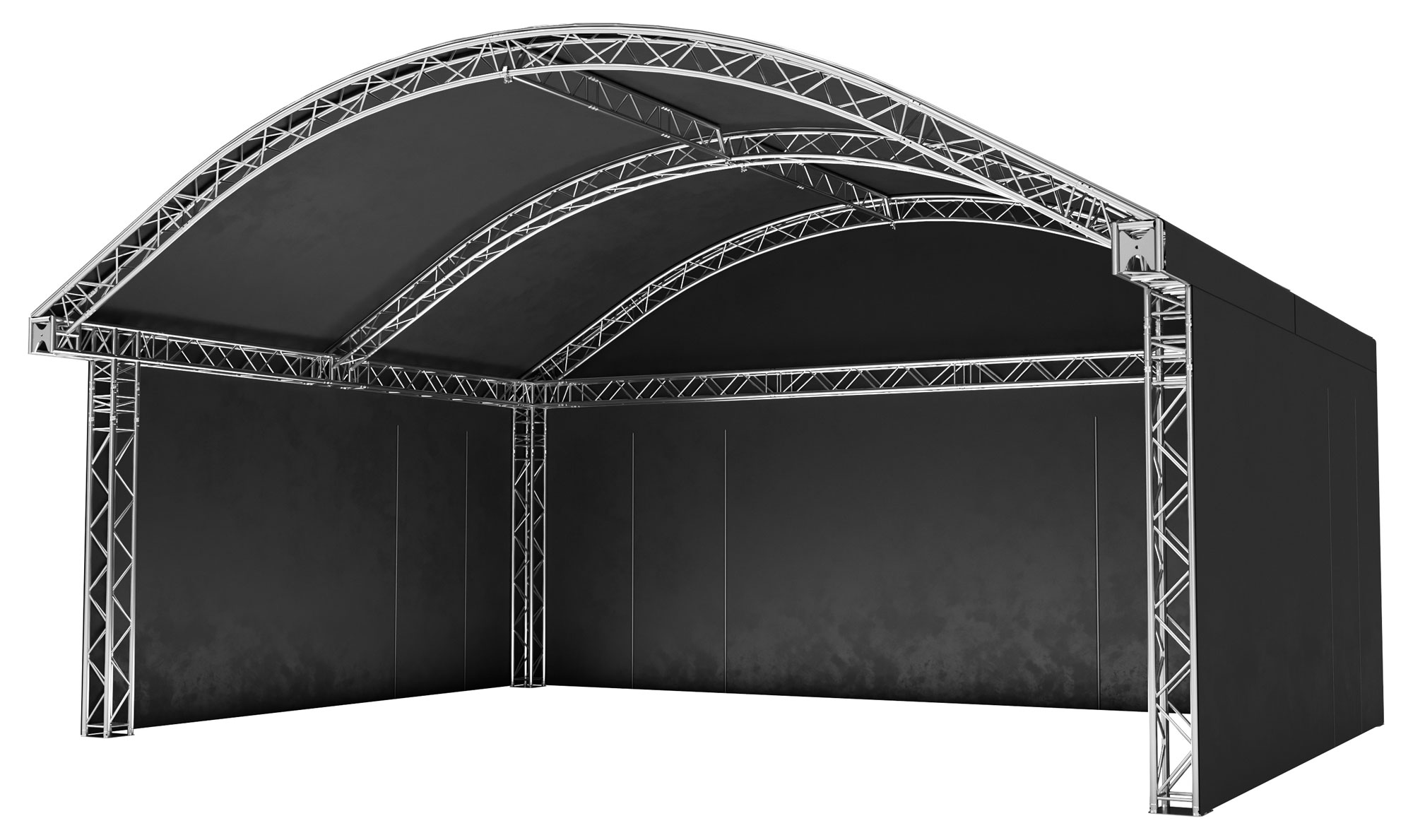 Global Truss Rundbogenbühne Arch Roof - 8 x 6 m Rundbogendach Baubuchfrei im F34 System | mit Lastaufnahmepunkten für PA-Systeme bis 250 kg Tragkraft (GT-RBB8x6) Bild-01