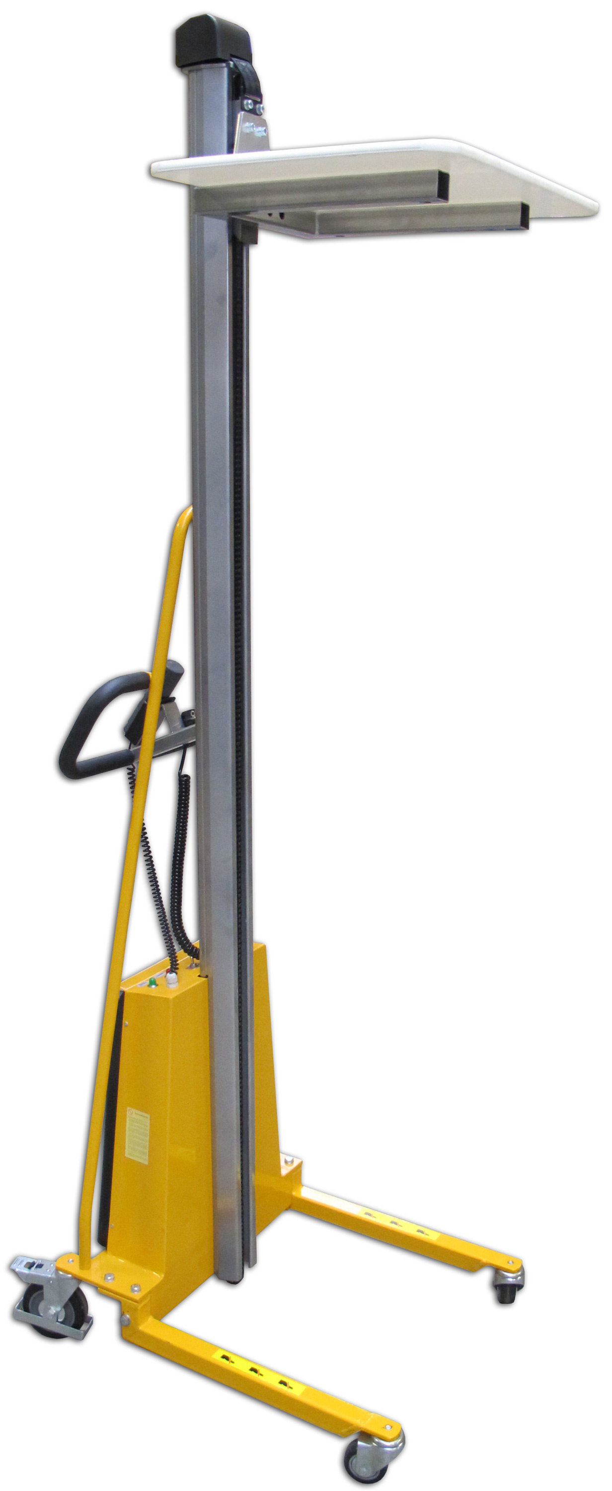 qteck Minilifter semi-elektrisch ESM150S - Hubhöhe 2000 mm Hublift mit Plattform Traglast 150 kg - Lastenlift semi-elektrisch mit integriertem Ladegerät (QT-25WP017001006) Bild-01