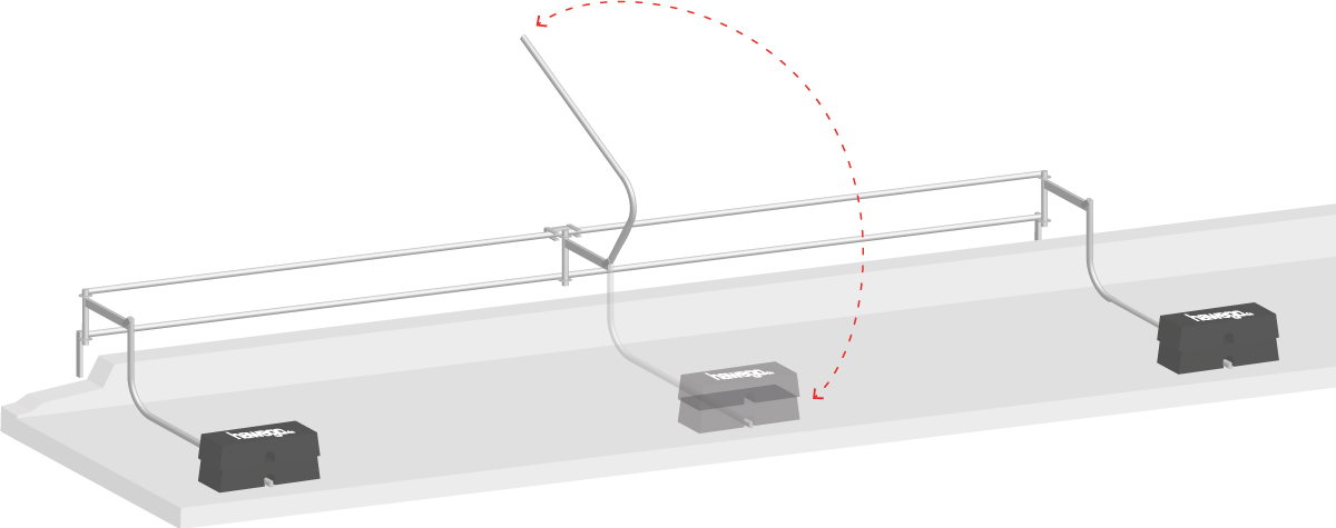 Layher Flachdach Seitenschutz stationär 6,14 m