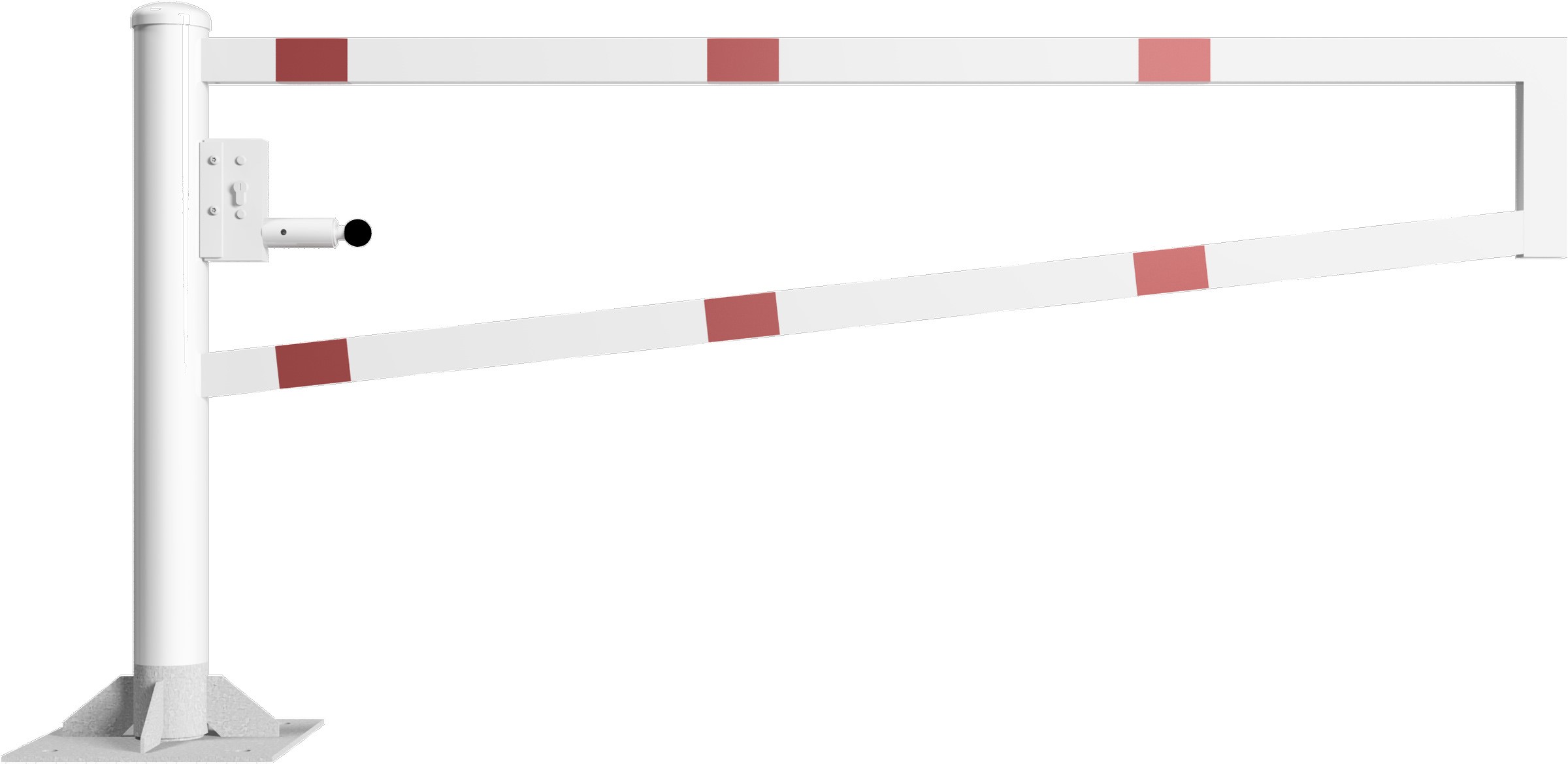 Schake Drehschranke - Schrankenbaum 60 x 40 mm ODP weiß | rot - 2000 mm