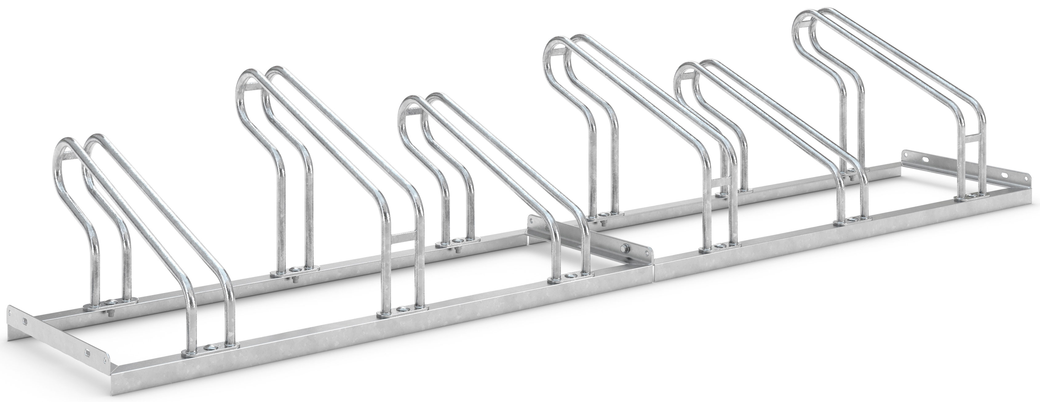 WSM Fahrradständer Bügelparker 2056 BF Stahl - 6 Einstellplätze Fahrradparker einseitig befahrbar breit - Radabstand 390 mm - Bügelparker Stahl verzinkt  (WSM-105700064) Bild-01