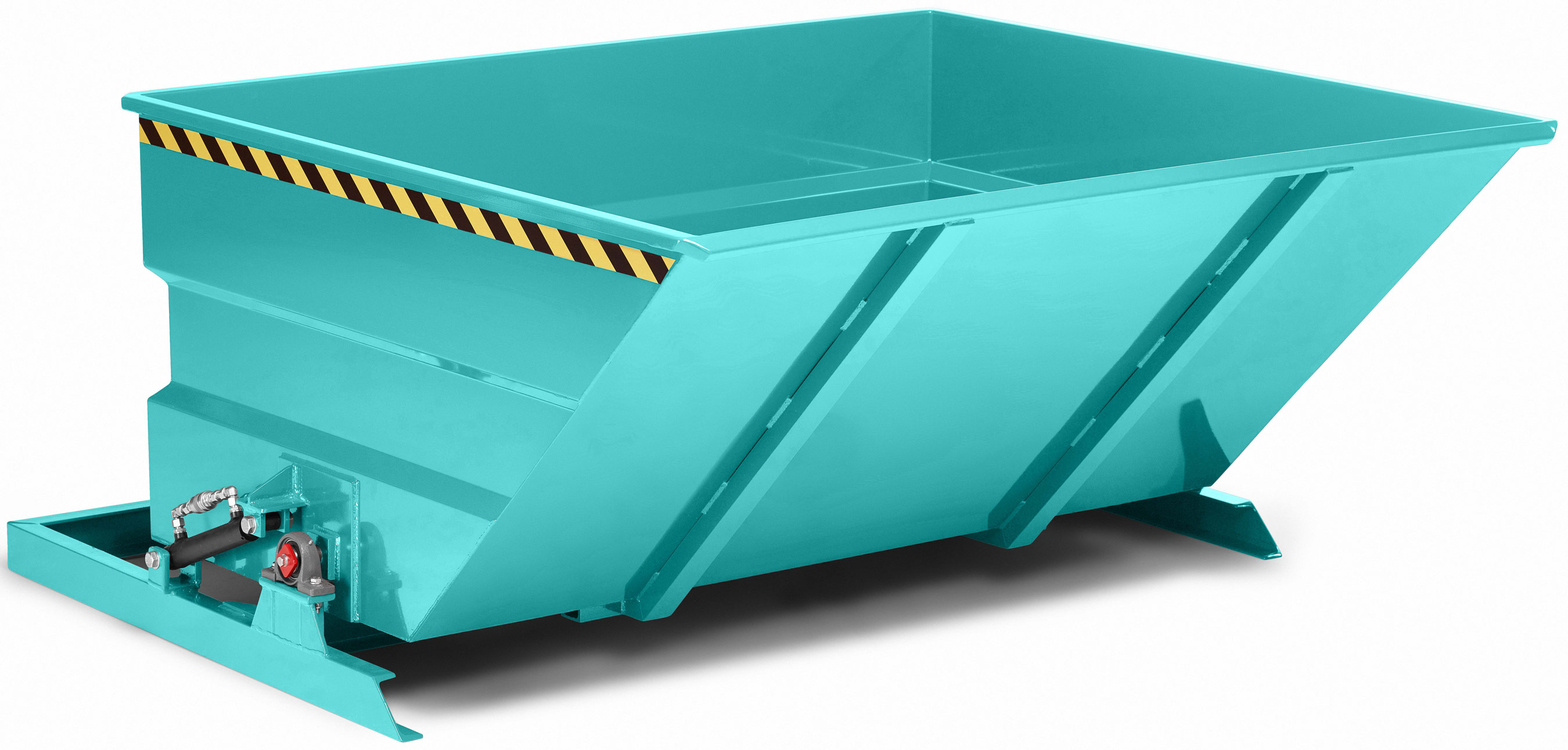 RR Industrietechnik Großraumkipper RGK-300 - RAL 5018 Kippmulde 3000 Liter für Stapler - Schuttmulde türkisblau pulverbeschichtet (RR-120100041) Bild-01