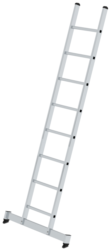 Günzburger Anlegeleiter nivello Alu 8 Sprossen Leiter mit nivello®-Traverse (GB-10308) Bild-01