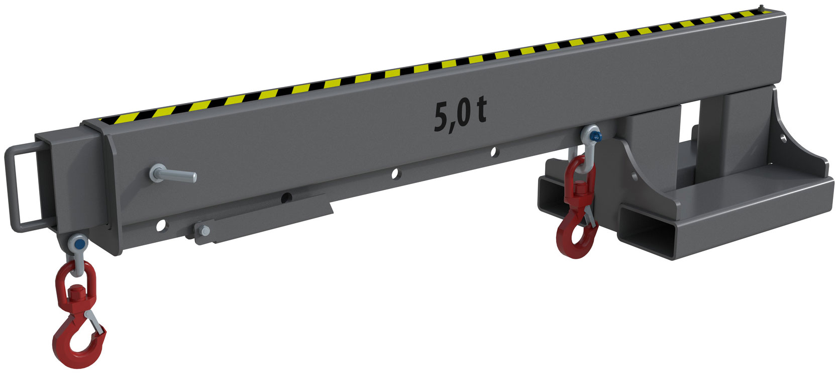 Bauer Kranarm KT-5.0 - RAL 7005 Kranausleger ausziehbar für Stapler - Lasttraverse mausgrau pulverbeschichtet (BA-4430-04-0000-5) Bild-01