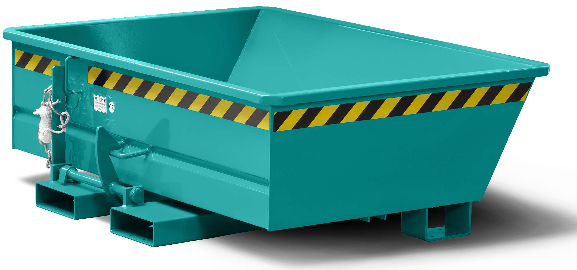 RR Industrietechnik Minikipper RMI-15 - RAL 5018 Kippmulde 150 Liter für Stapler - Schüttgutbehälter türkisblau pulverbeschichtet (RR-100800717) Bild-01